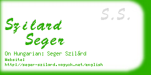 szilard seger business card